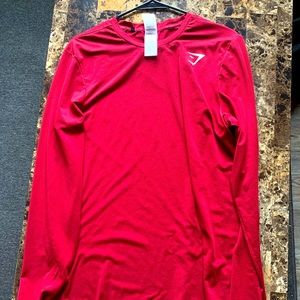 Gymshark red Arrival long sleeve tee men’s large